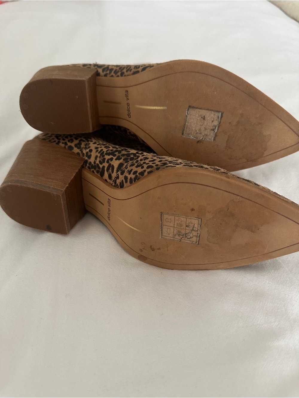 Dolce Vita Suede Animal Print Ankle Boots - Picture 5 of 5